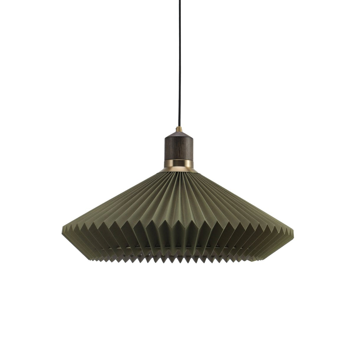 Suspension Paris Ø56 cm – Vert forêt, câble noir