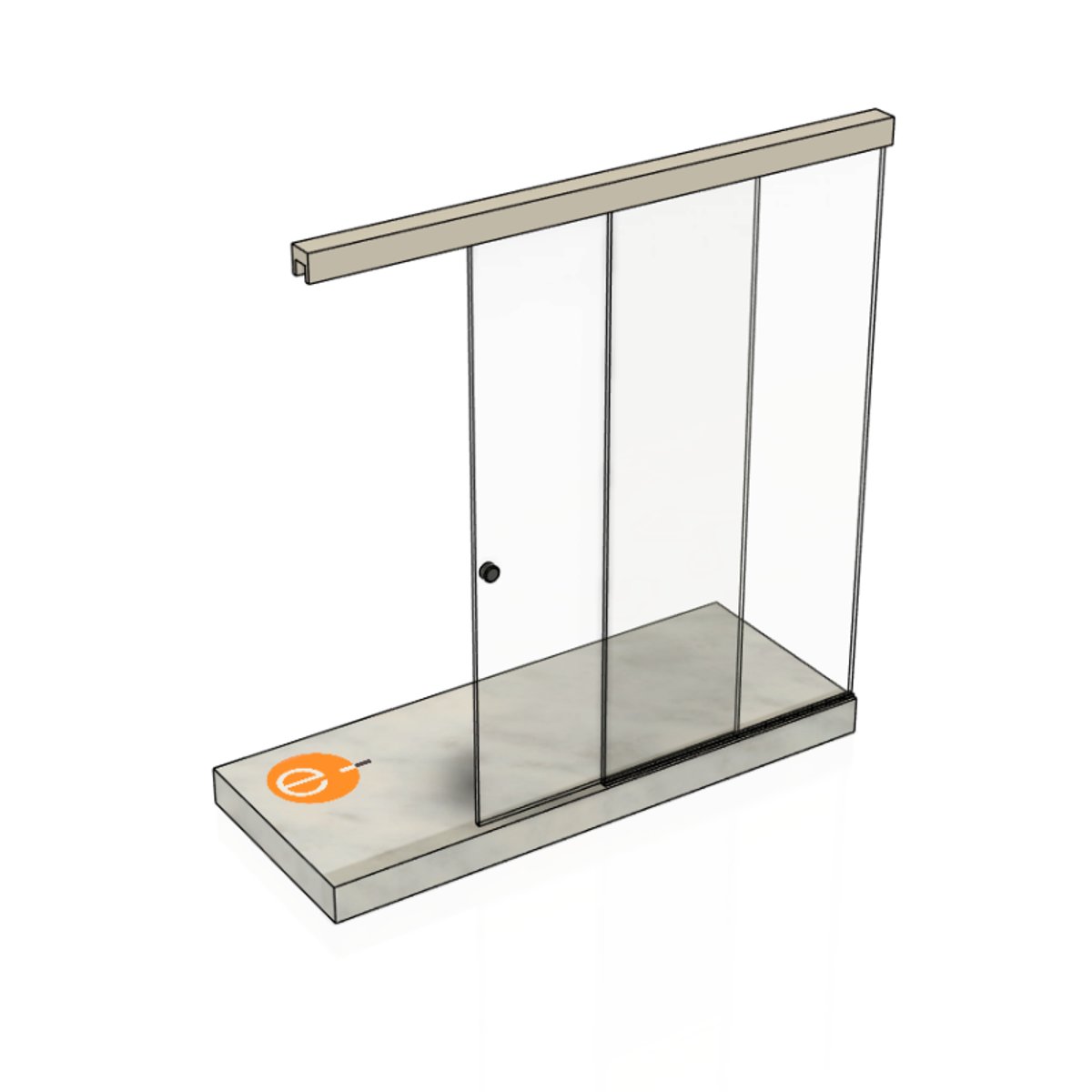 Paroi de douche coulissante Mur-Mur SANHECO sur mesure - Inox