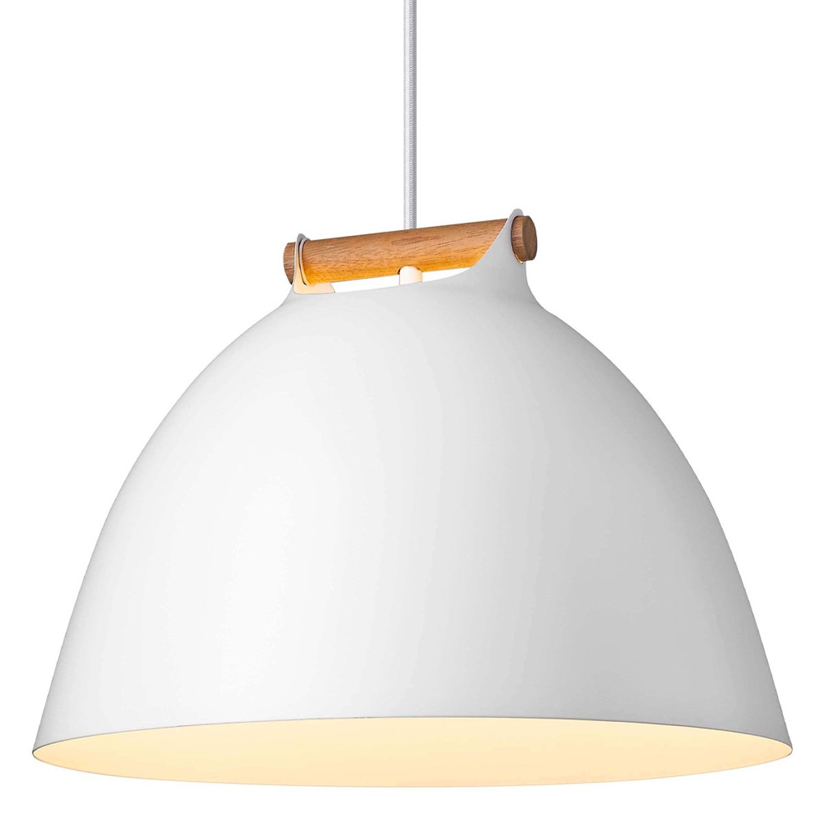 Suspension Århus Ø40 E27 – Blanc / bois
