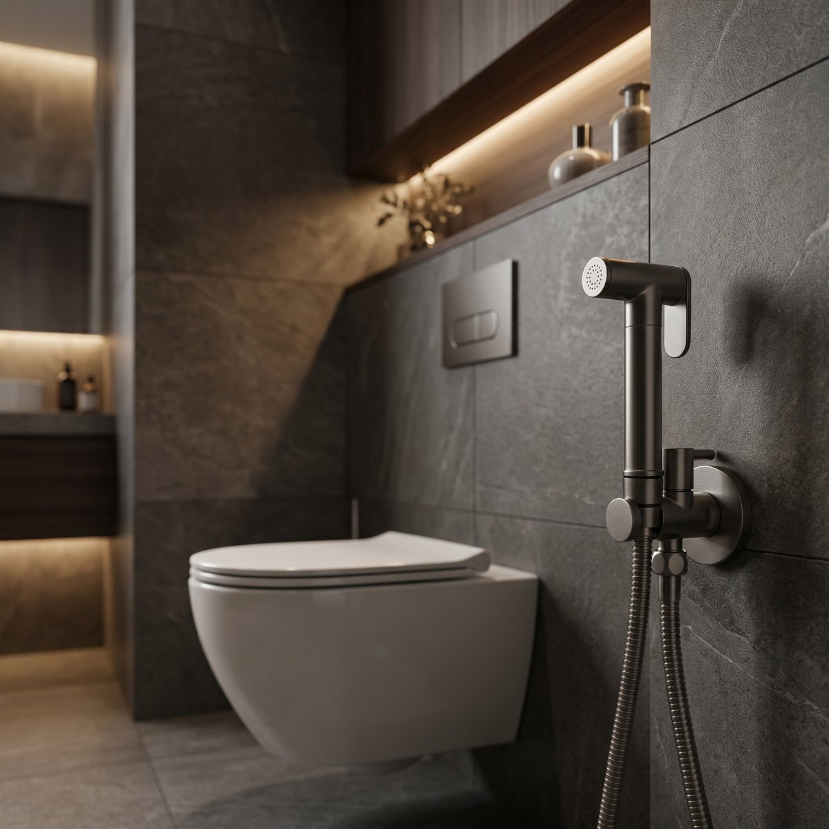 Douchette hygiénique gris brossé