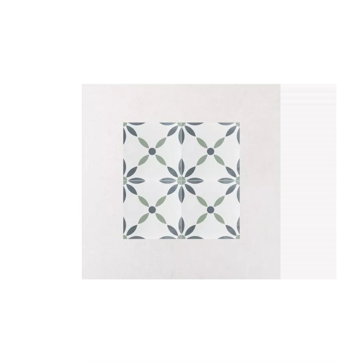 Carrelage Imitation Carreaux De Ciment 22,3x22,3 HAVANA White Flowers