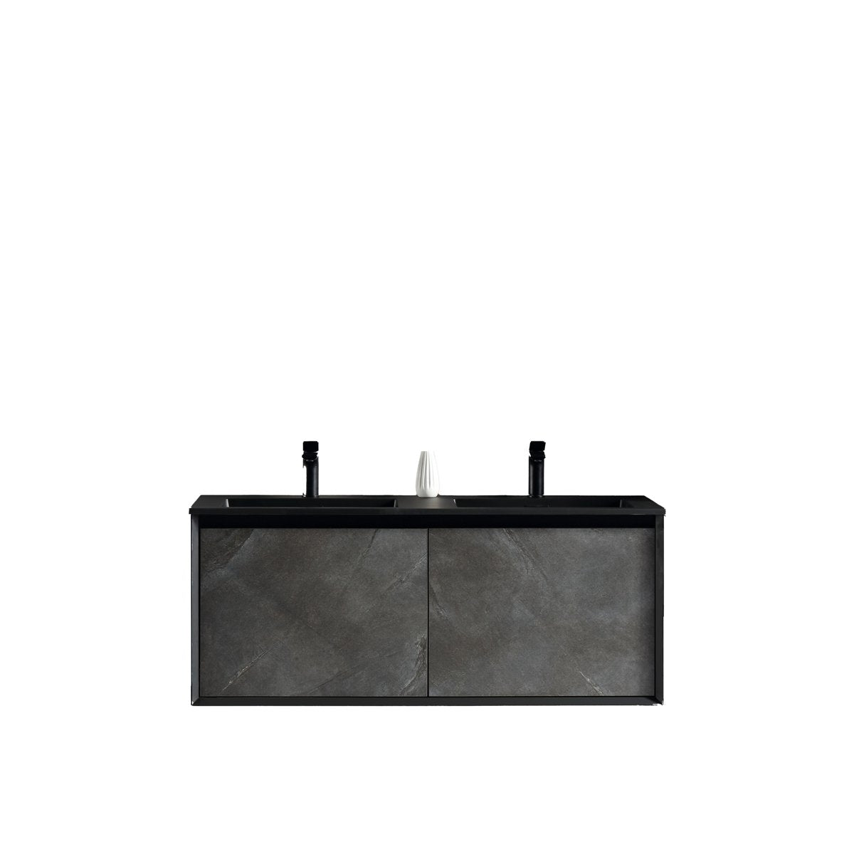 Ensemble salle de bain 120 cm noir effet marbre Aquasasso