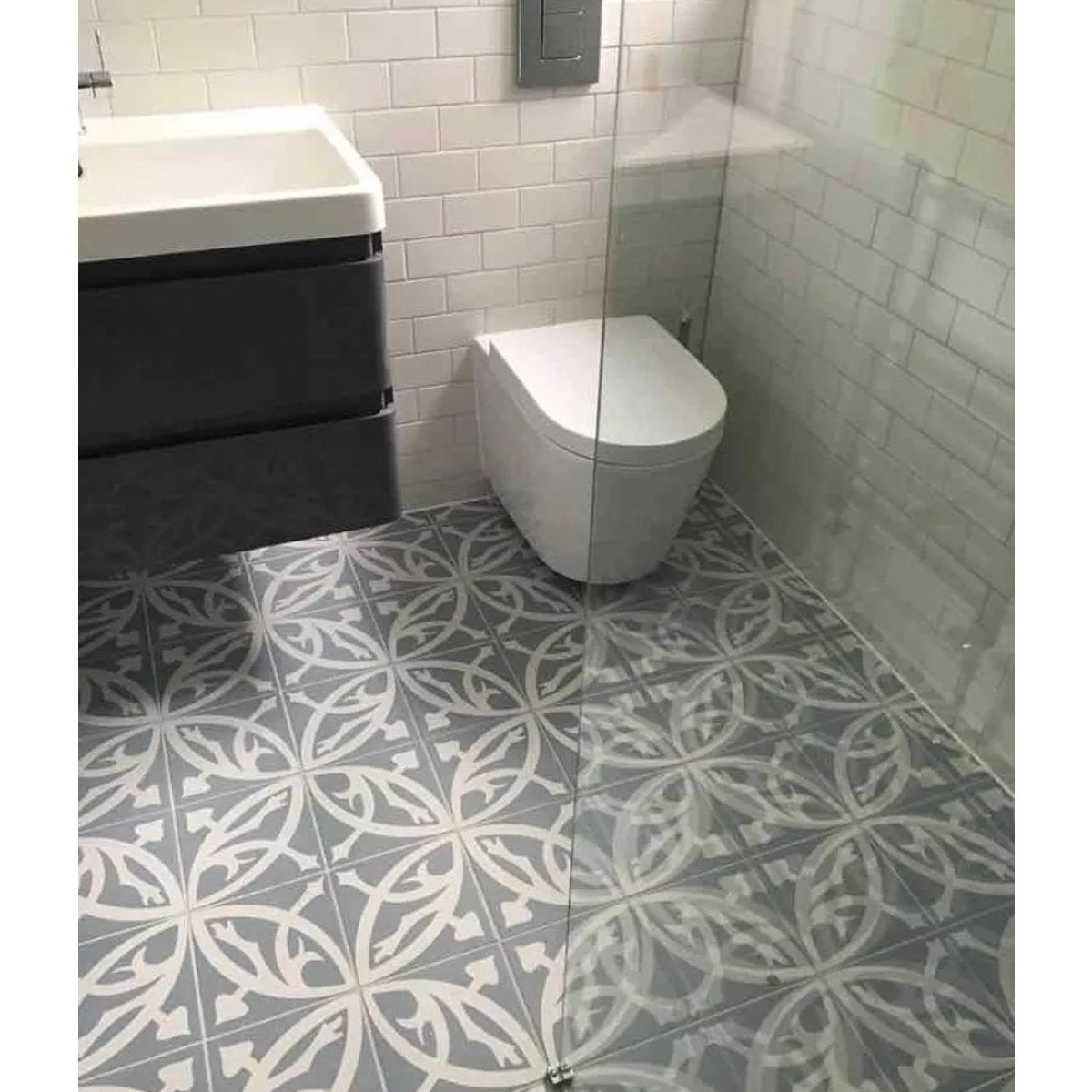 Carrelage Carreaux de Ciment LA MADELEINE 20x20 Zelie Bleu