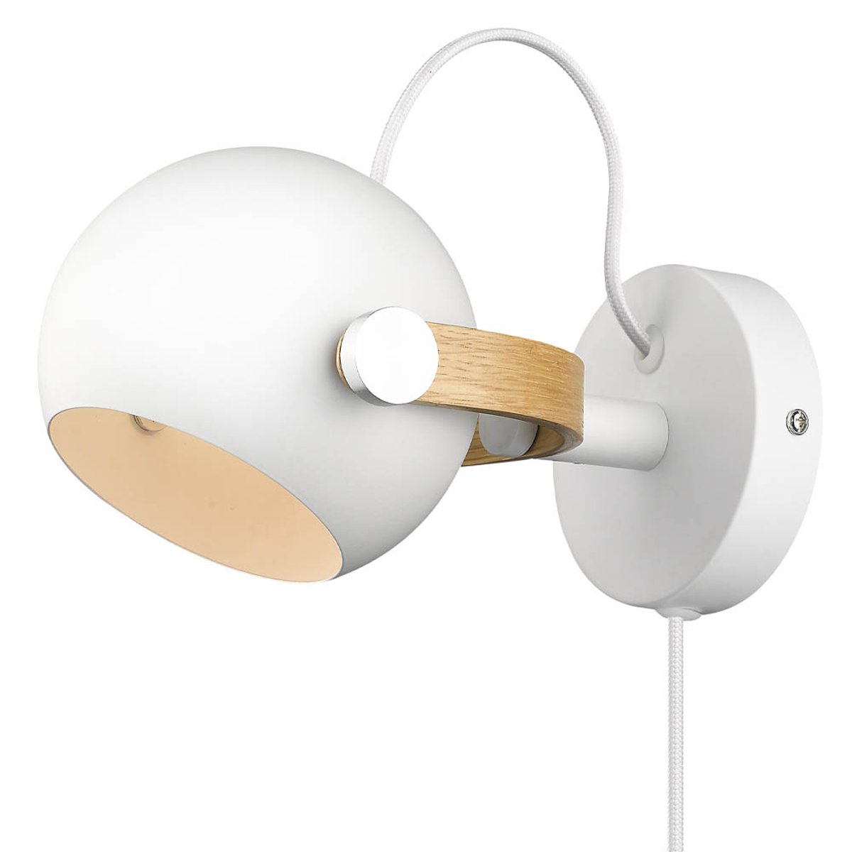 Applique DC Ø12 G9 – Blanc / chêne