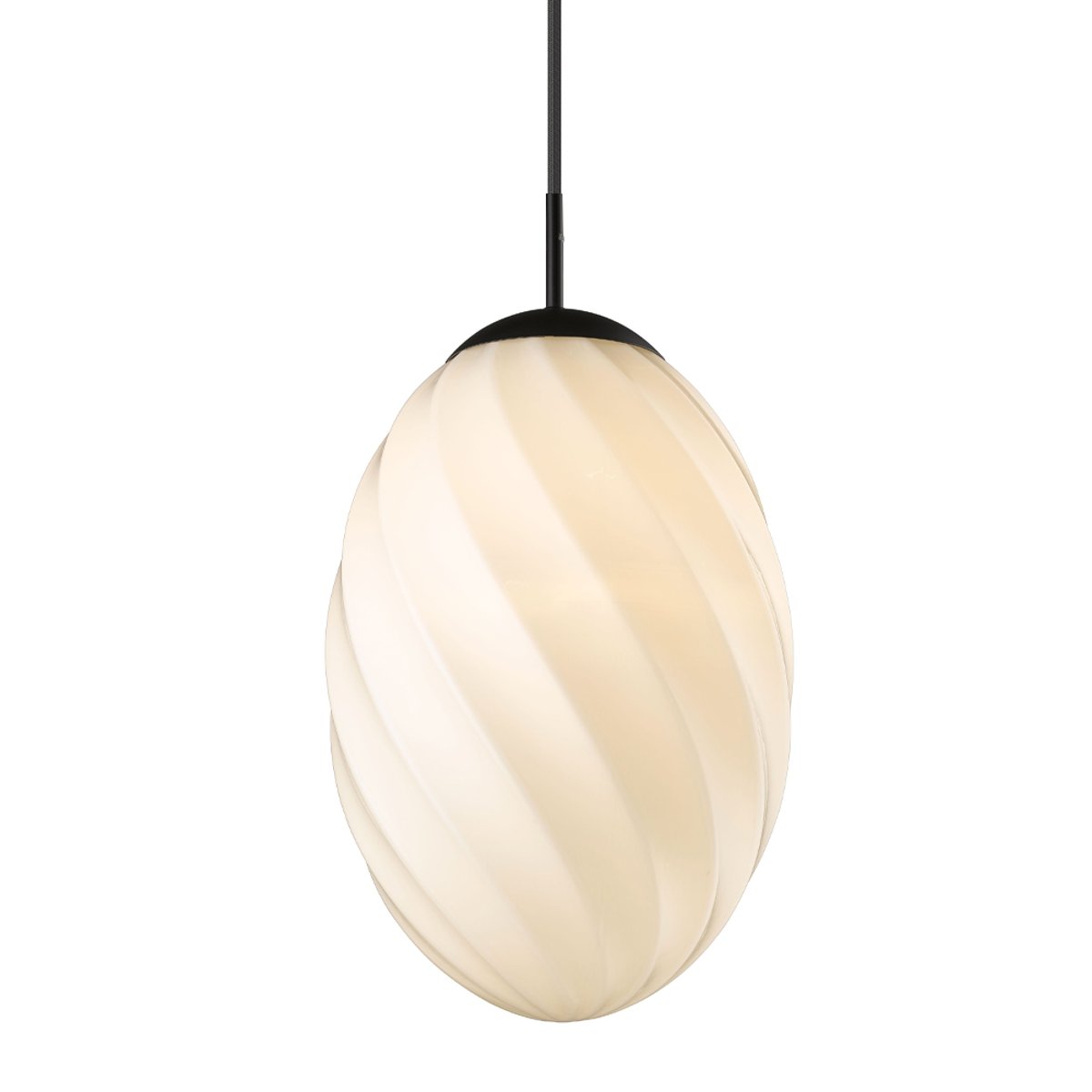 Suspension Twist Ø25 cm E27 – Opale / dessus noir
