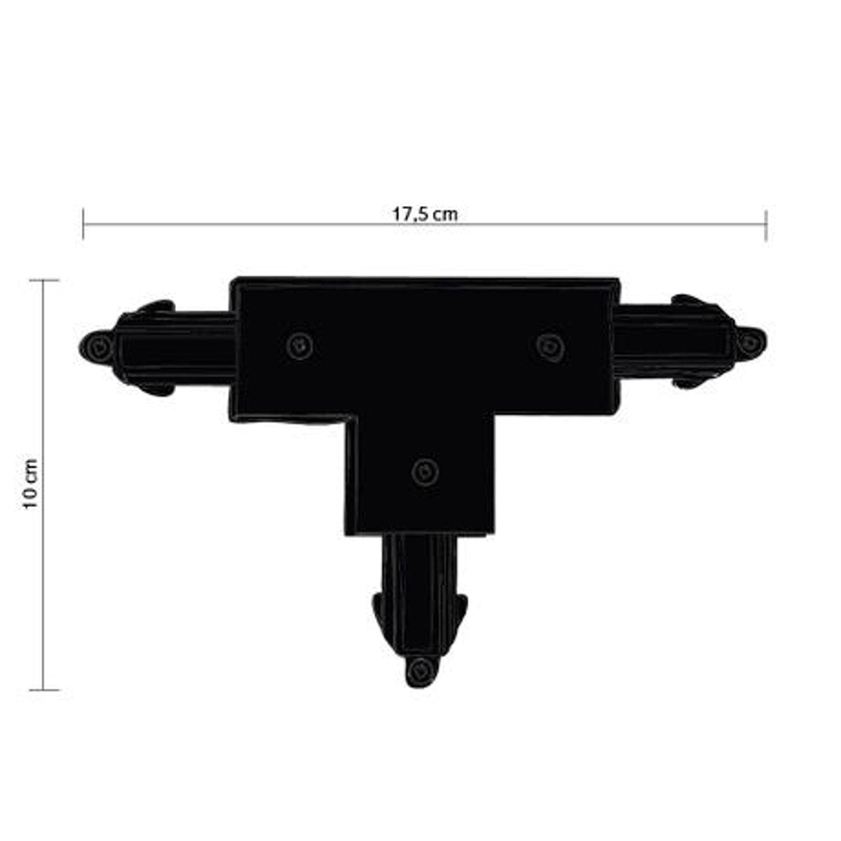 Connecteur en T 3 directions pour rail Halo Track – Noir