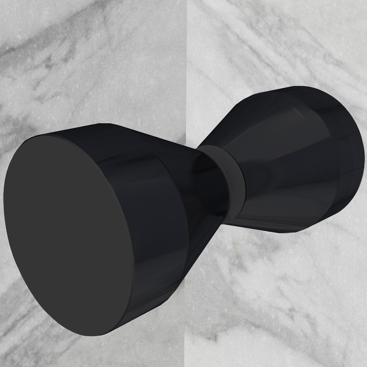 GINA-BLACK Porte de douche battante int/ext H.180 cm, largeur réglable, anticalcaire
