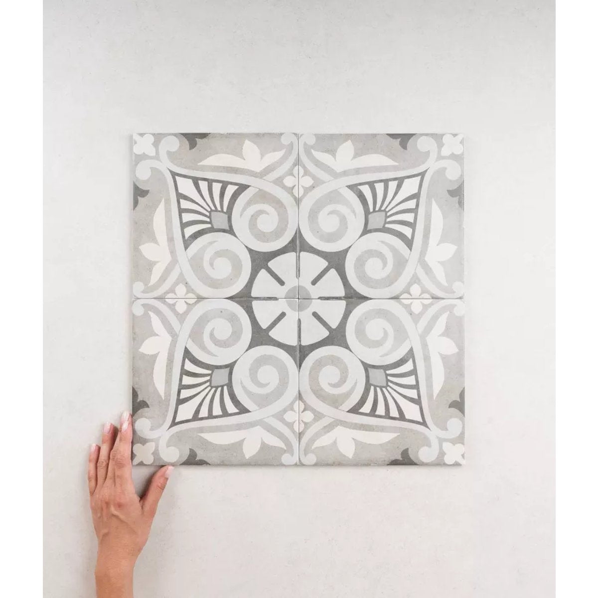 Carrelage Carreaux de Ciment ART NOUVEAU DECOR 20x20 Opéra Grey