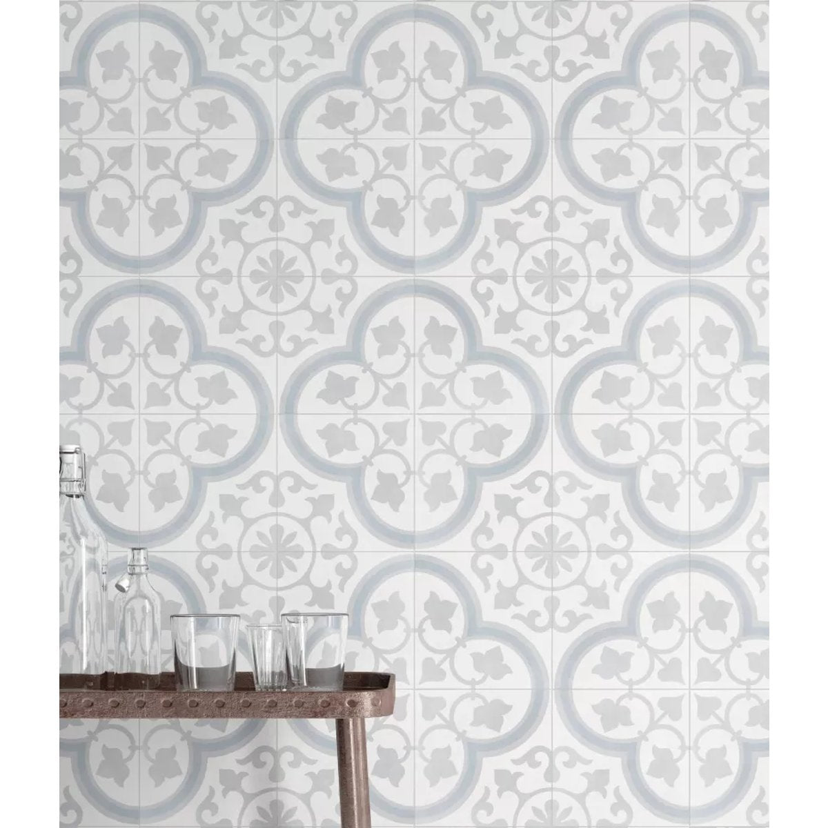 Carrelage Imitation Carreaux De Ciment 22,3x22,3 HAVANA Silver Ornate