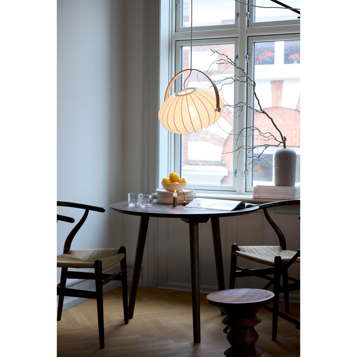 Suspension DC Textile Ø40 cm – Blanc satiné