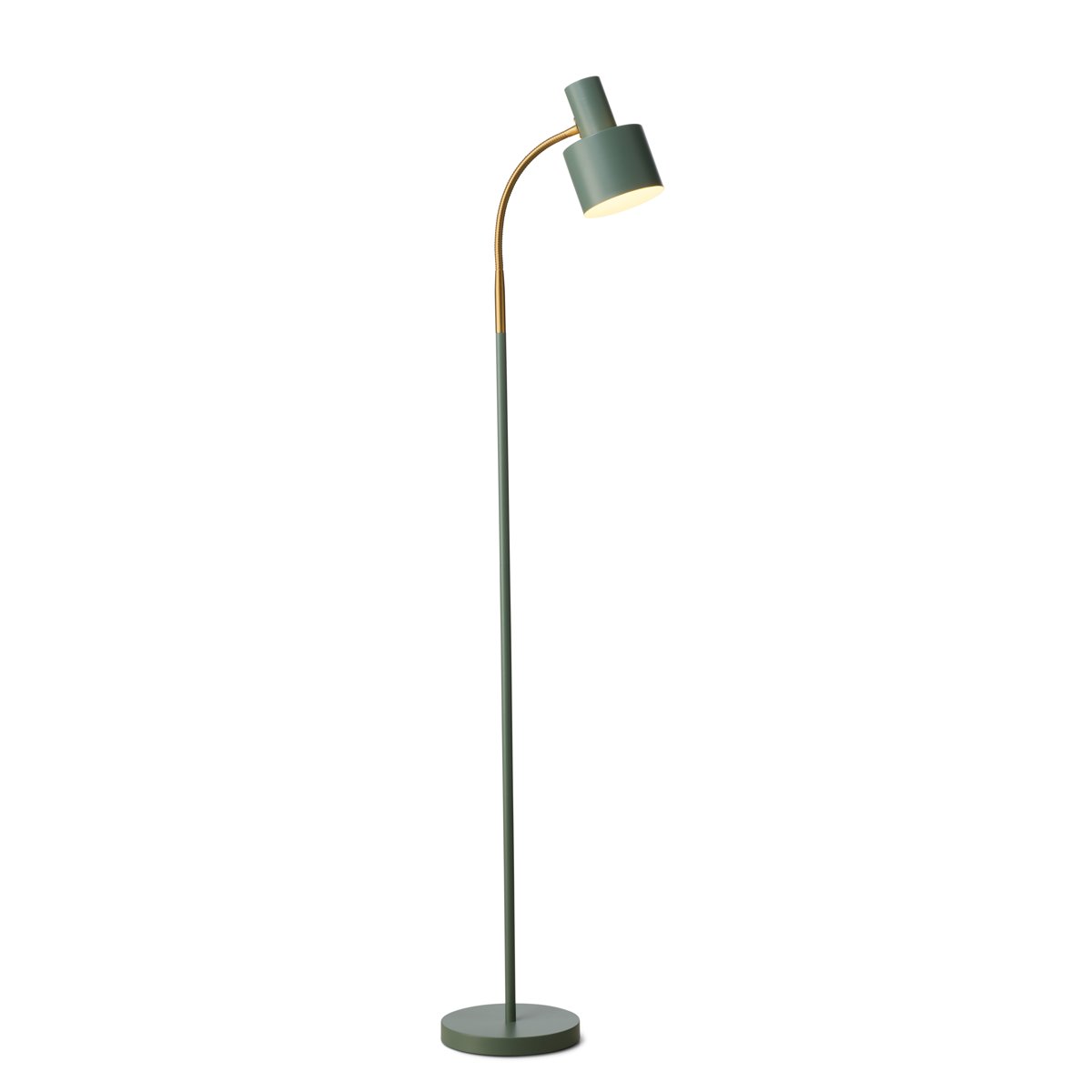 Lampadaire Vogue E27 – Eucalyptus doux / laiton antique