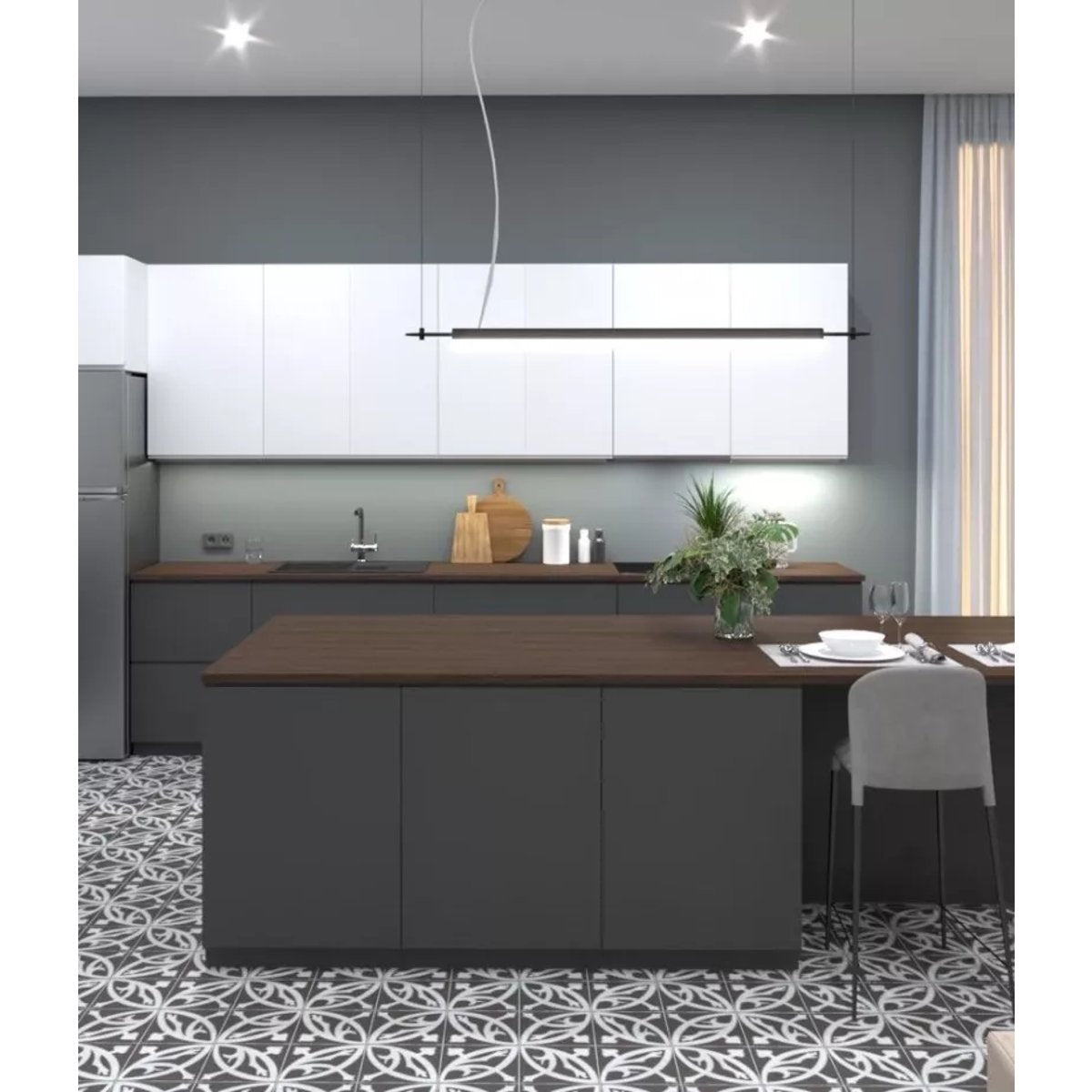 Carrelage Carreaux de Ciment LA MADELEINE 20x20 Zelie Noir
