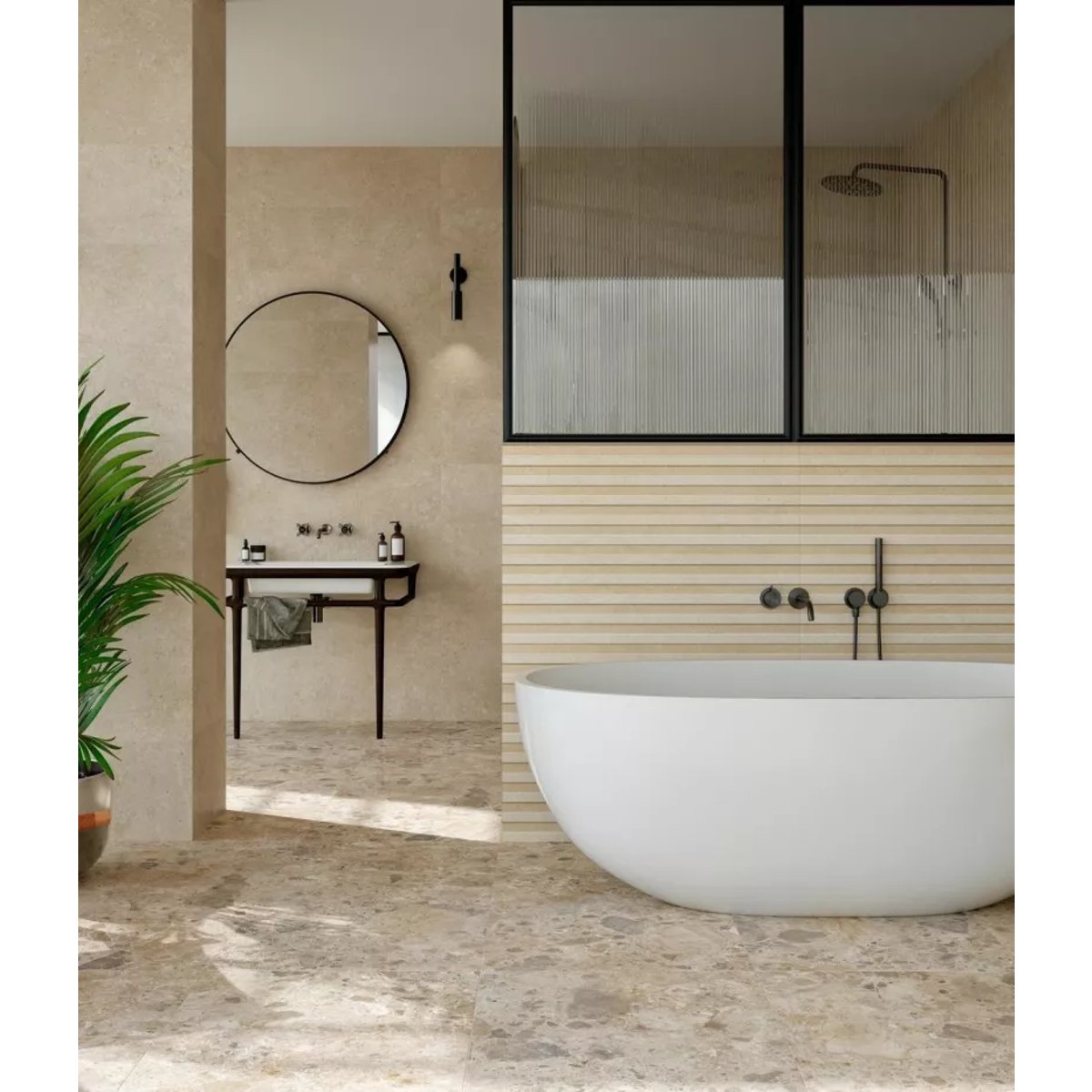 Carrelage Effet Terrazzo - Pierre CARACTER Mix Multicolor 60x120 Rectifié
