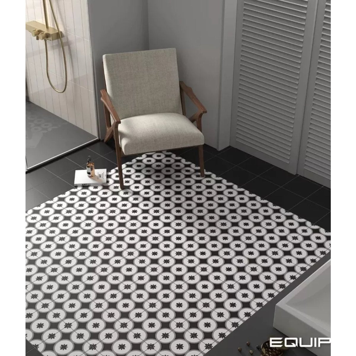 Carrelage Imitation Carreaux De Ciment 20x20 RIVOLI Black