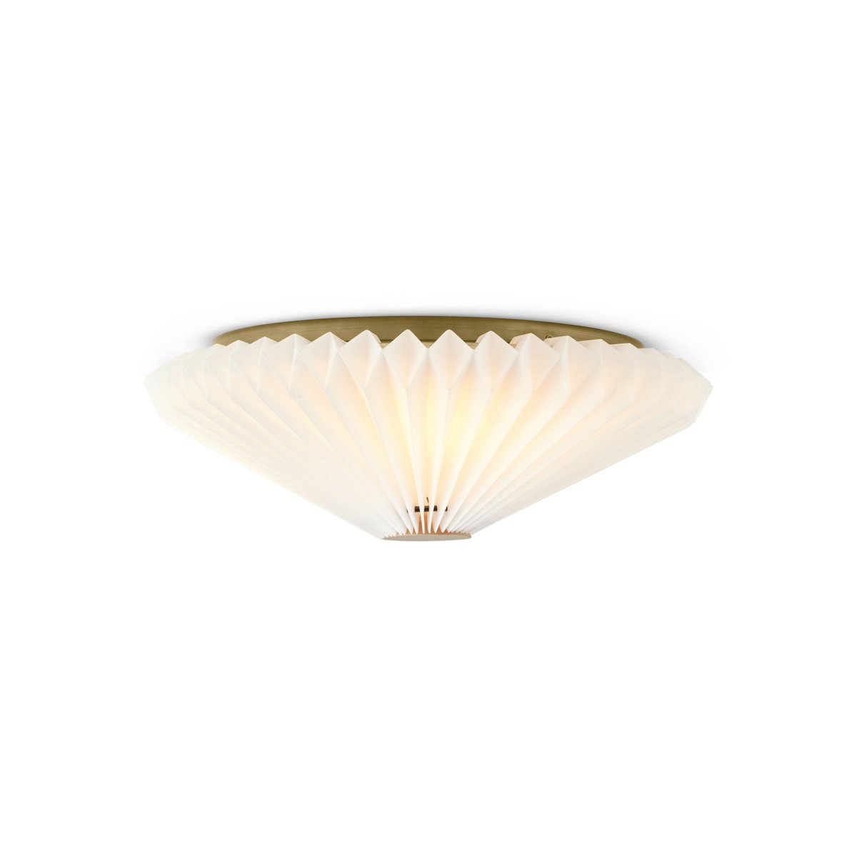 Plafonnier Paris Ø50 – Blanc pur / laiton antique