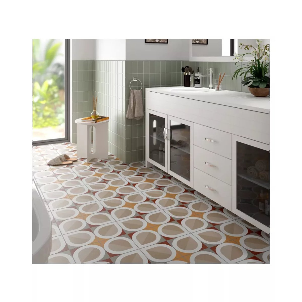 Carrelage Carreaux de Ciment BAUHOME 20x20 Blatt Warm