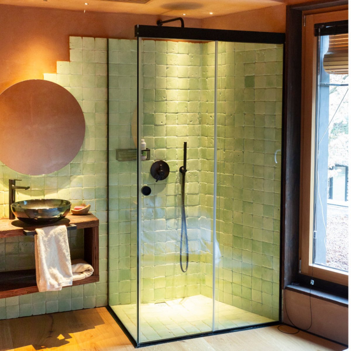 Paroi de douche coulissante Verre-Mur DOLCE SANHECO sur mesure - Inox