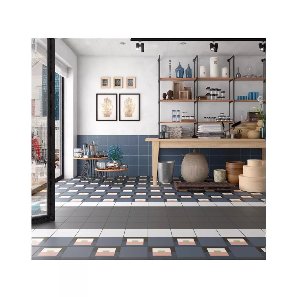 Carrelage Carreaux de Ciment BAUHOME 20x20 Punkt Cold