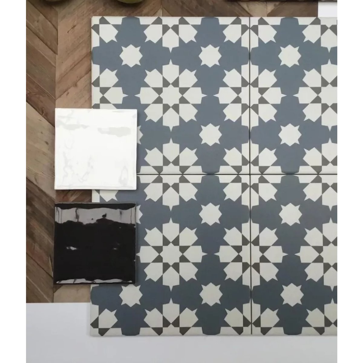 Carrelage Imitation Carreaux De Ciment 20x20 LA VILETTE Benoit Bleu
