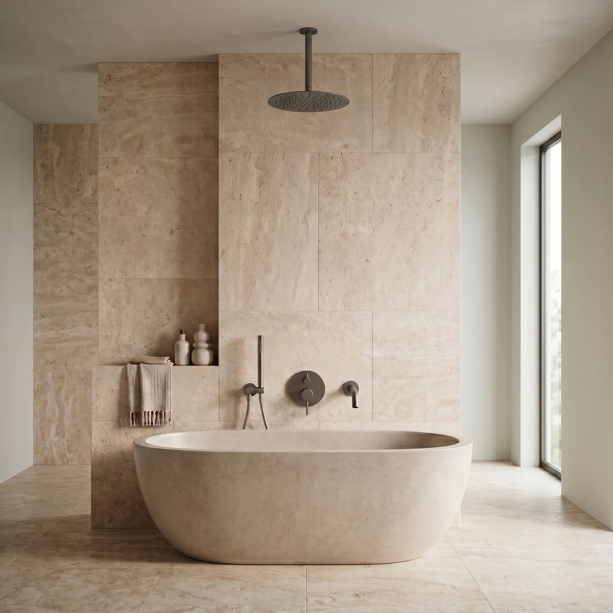 Kit de bain et douche encastré gris brossé