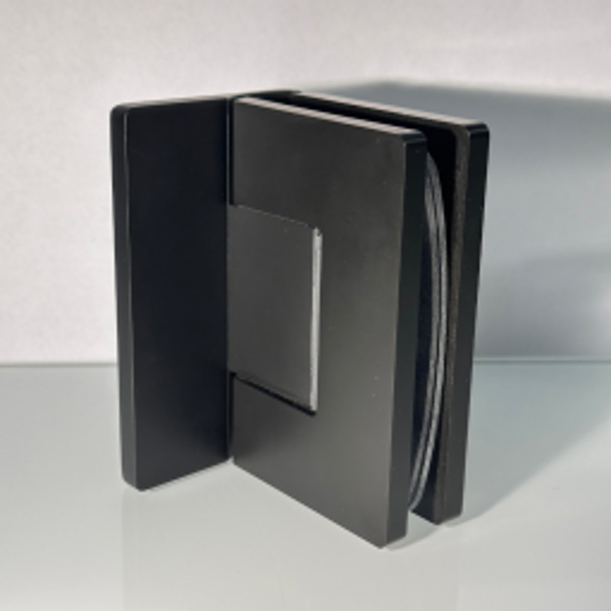 Porte de douche pivotante en verre trempé 8mm sur mesure TRIGO - Noir Mat