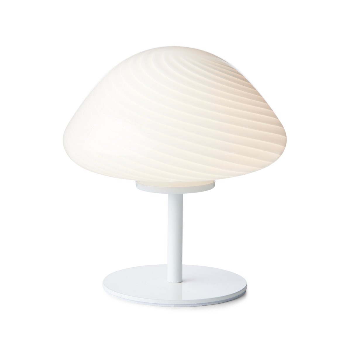Lampe à poser Candy Mini Mush – Tête en verre, pied en métal blanc