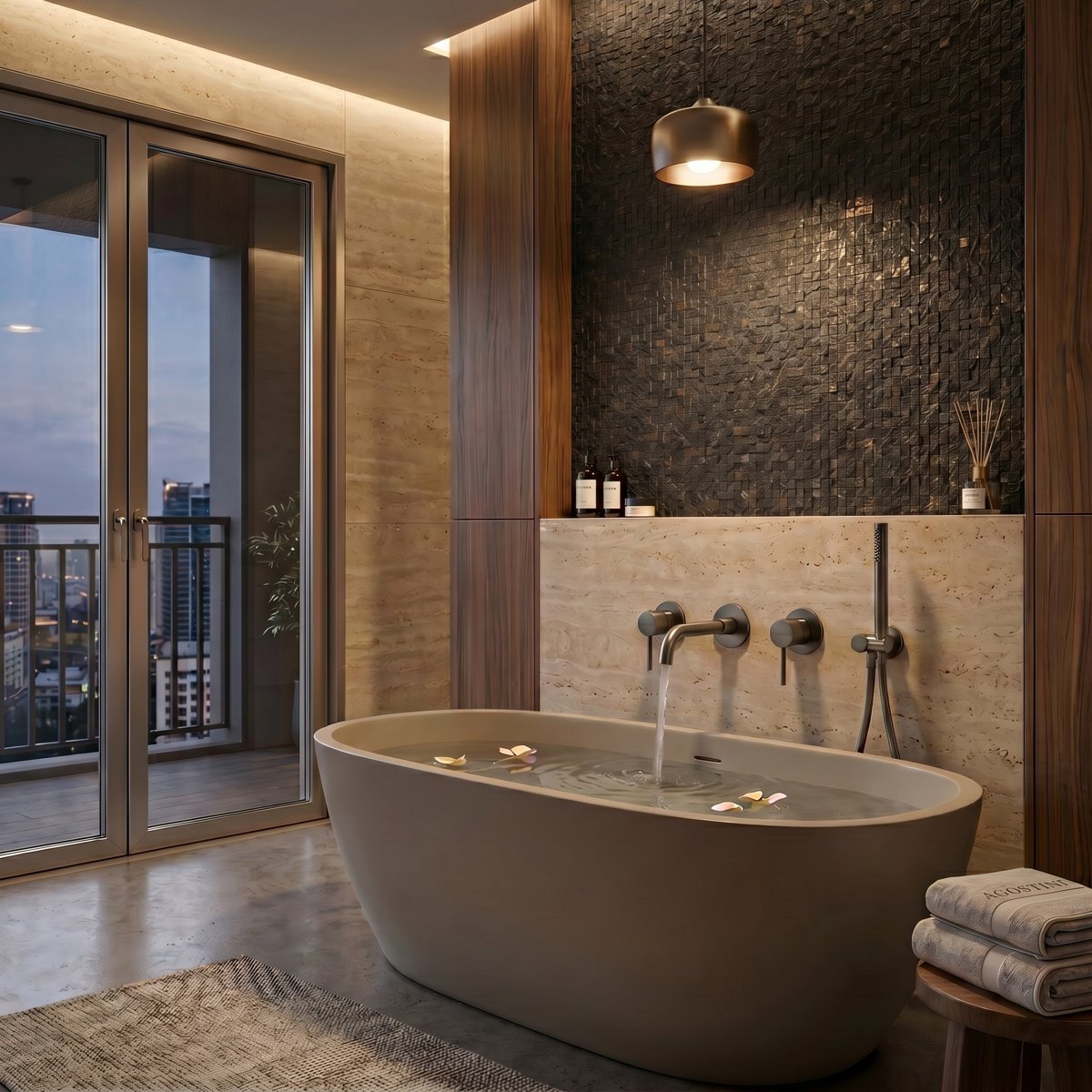 Ensemble de bain gris brossé