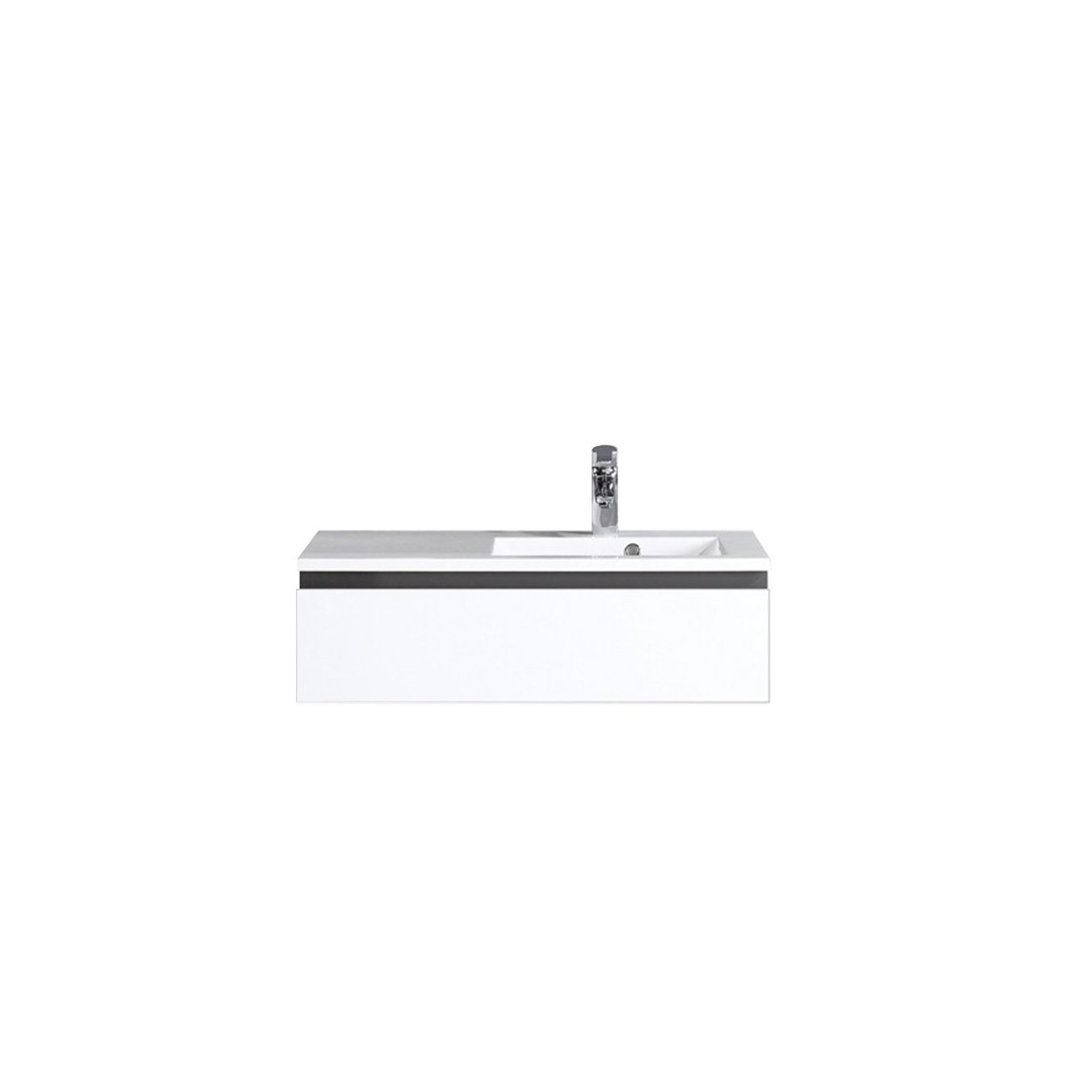 Meuble avec vasque 90 cm gris et blanc Aquamare