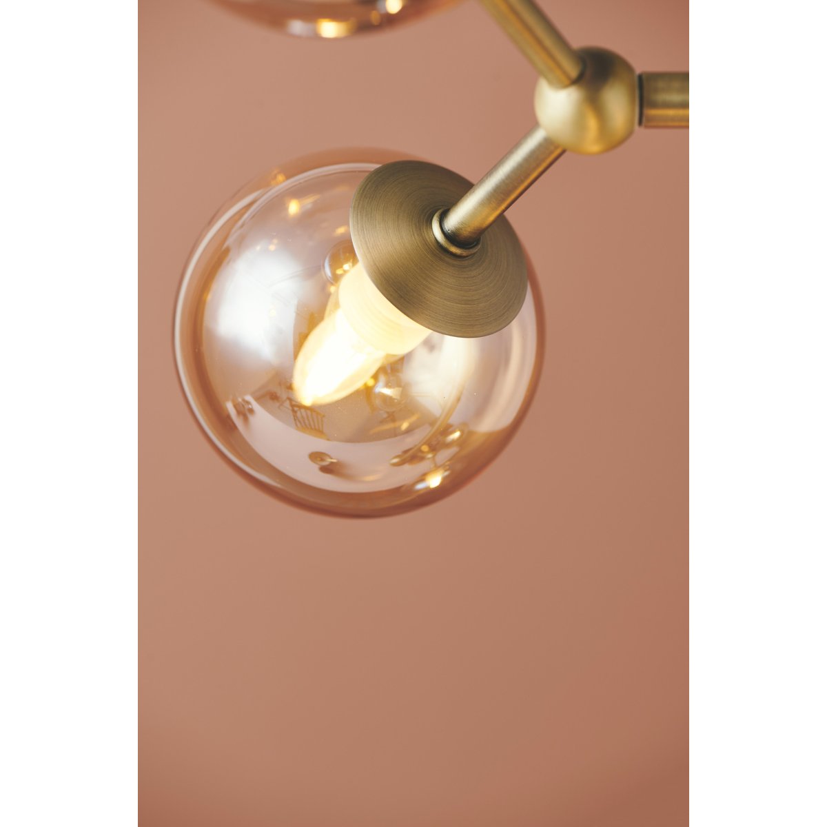 Suspension Atom Vertical 6 x G9 – Laiton antique / ambre