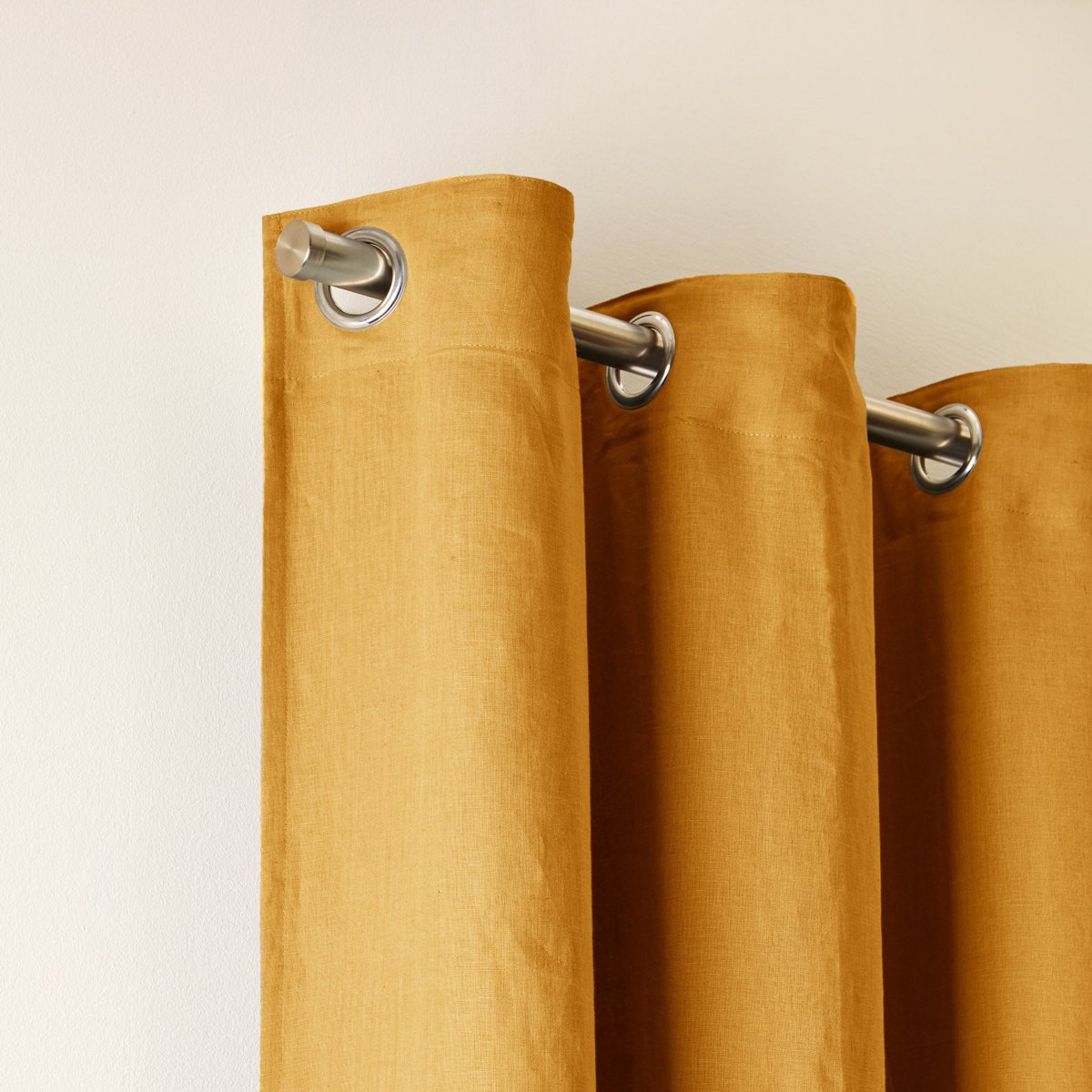 Rideau oeillets doublé occultant CARLINA ocre