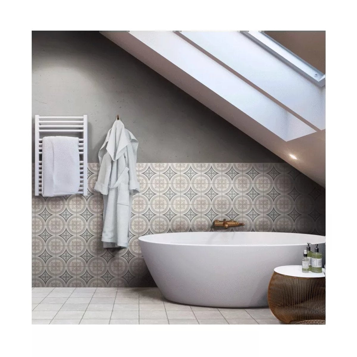 Carrelage Carreaux de Ciment GABANA 20x20 Fenn White