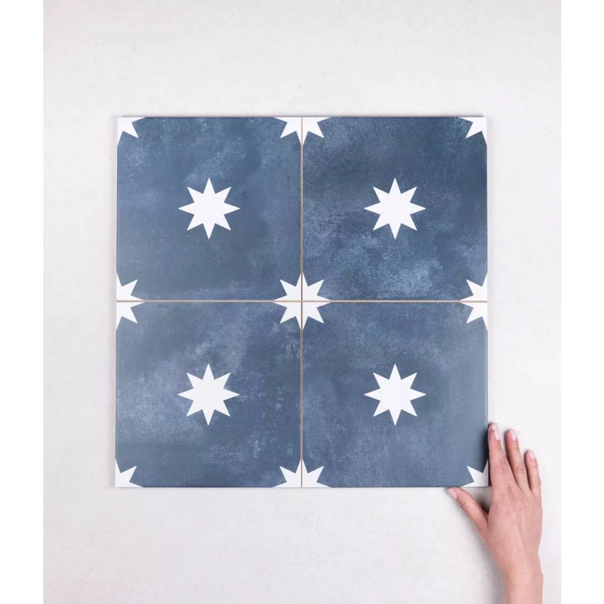 Carrelage Carreaux de Ciment Bleu Étoile STAR 44x44 Navy