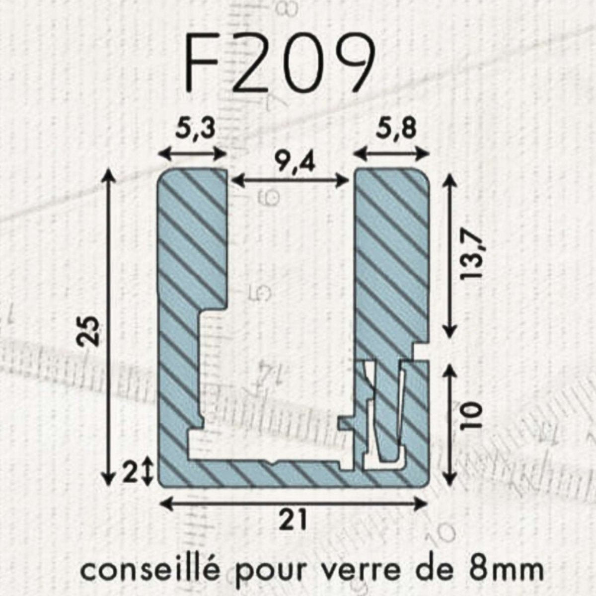 Paroi fixe en verre trempé sur mesure FENESTRA - Alu Mat