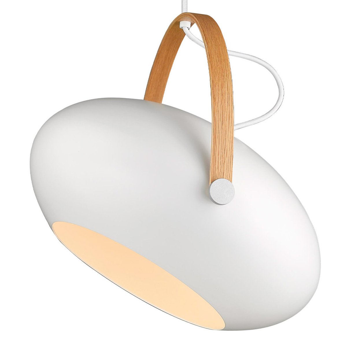 Suspension DC Ø40 E27 – Blanc / chêne