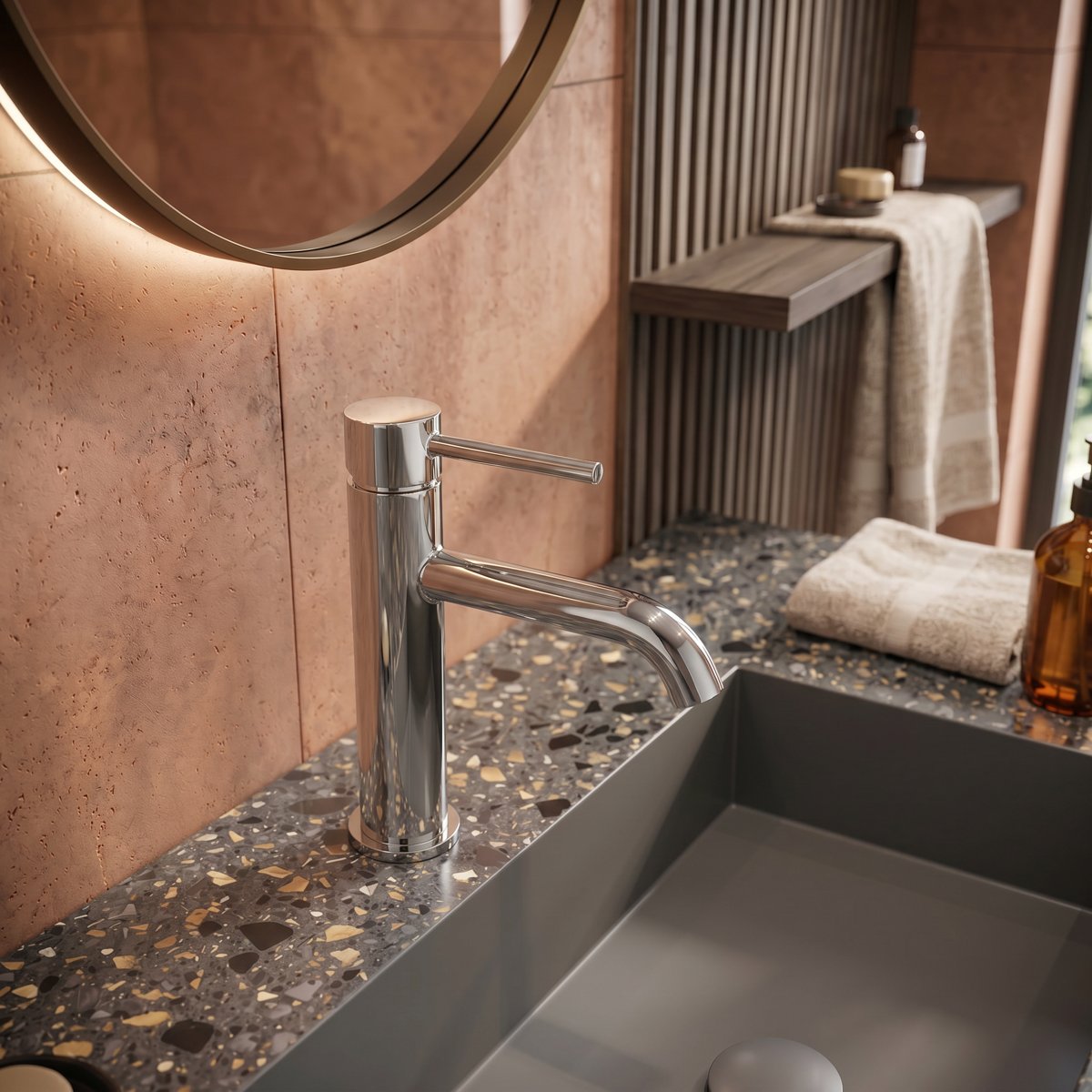 Mitigeur de salle de bain chrome