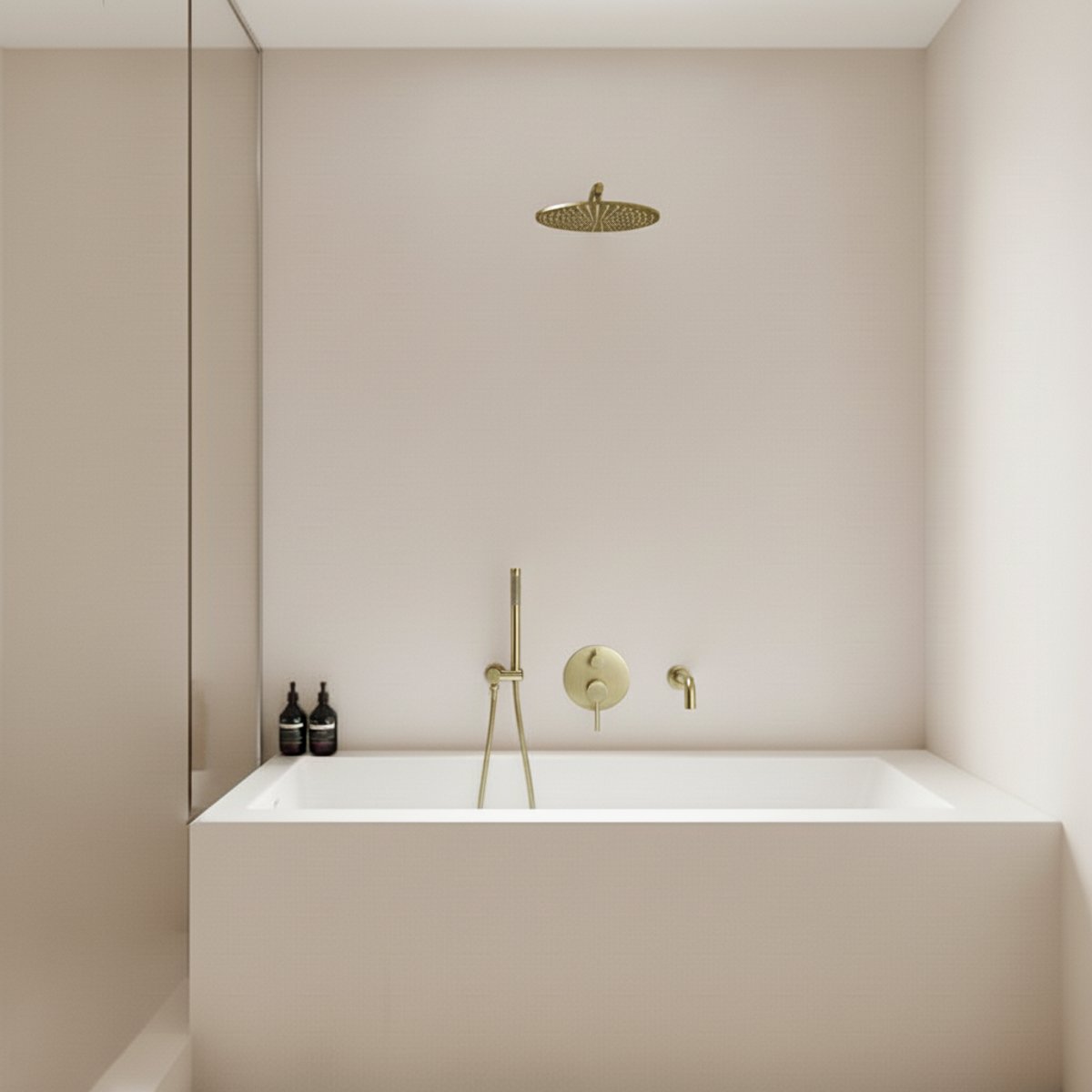Kit bain douche encastré or brossé