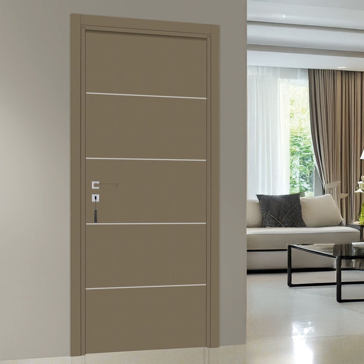 Bloc-porte Seymour - Cuir lichen