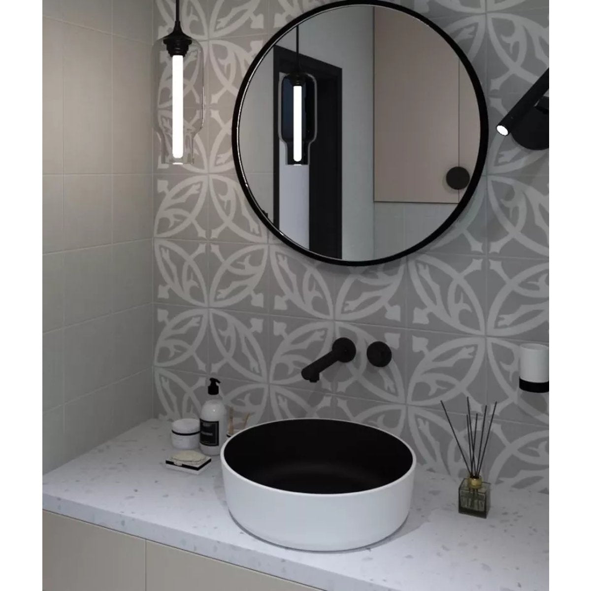 Carrelage Carreaux de Ciment LA MADELEINE 20x20 Zelie Gris