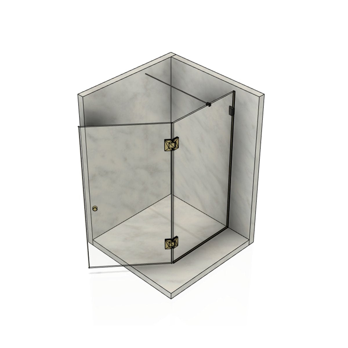 Pare-douche sur receveur en verre trempé sur mesure EDGE - Noir Mat