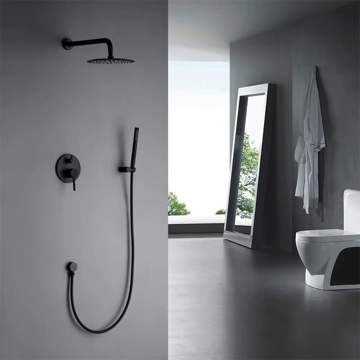 Colonne de douche encastrée noir mate