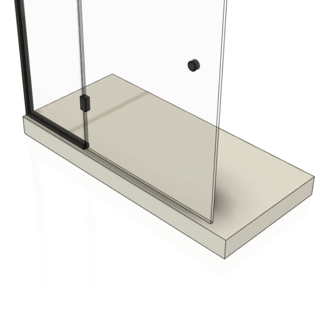 Pare-douche sur receveur en verre trempé sur mesure PAOLO - Noir Mat