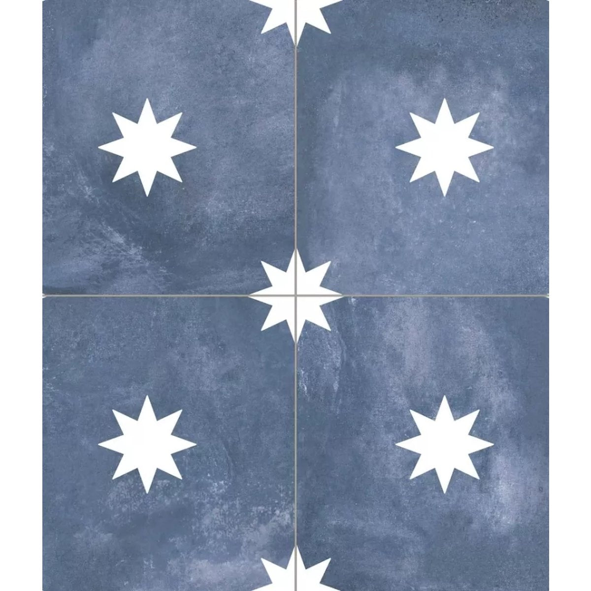 Carrelage Carreaux de Ciment Bleu Étoile STAR 44x44 Navy