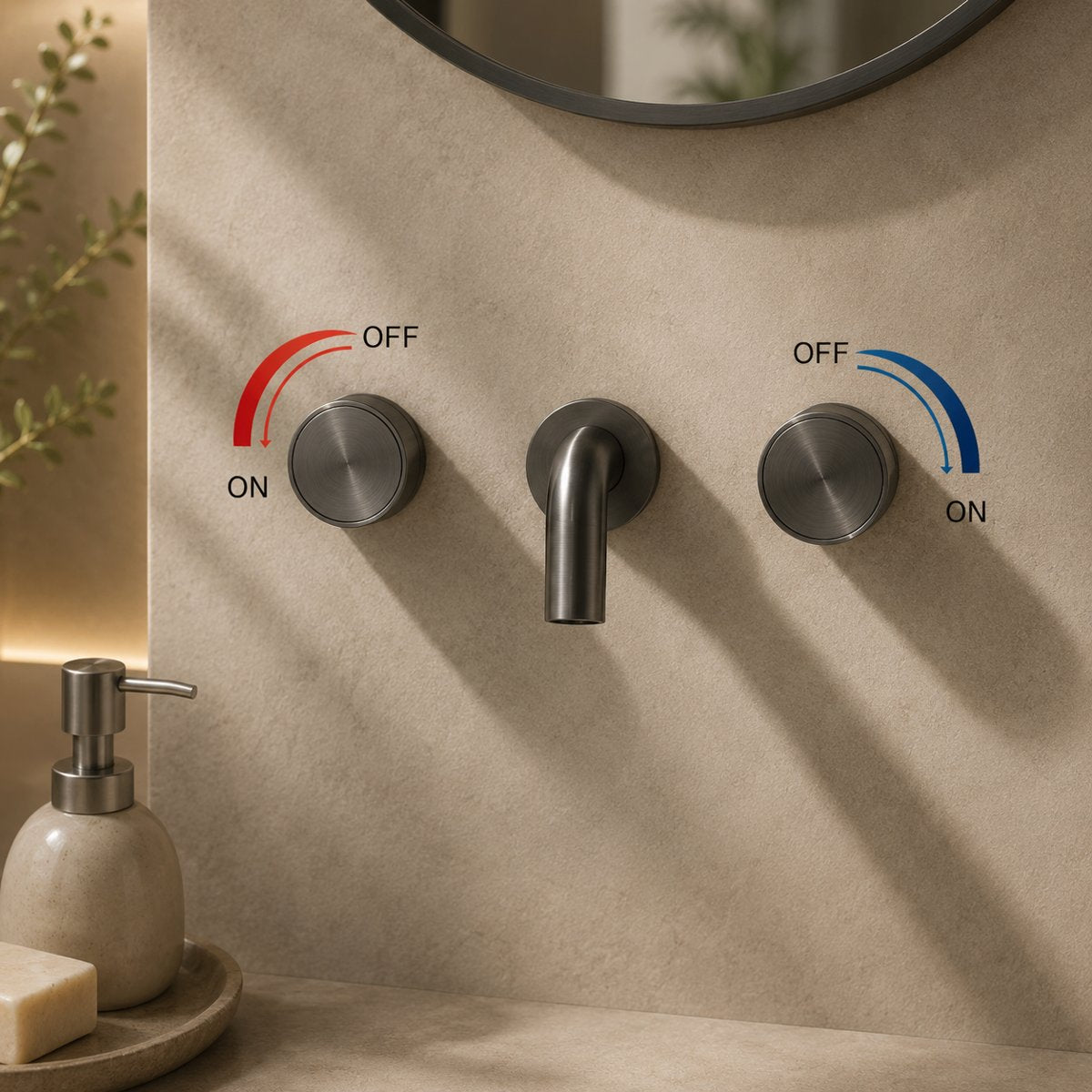 Mitigeur salle de bain encastré gris brossé