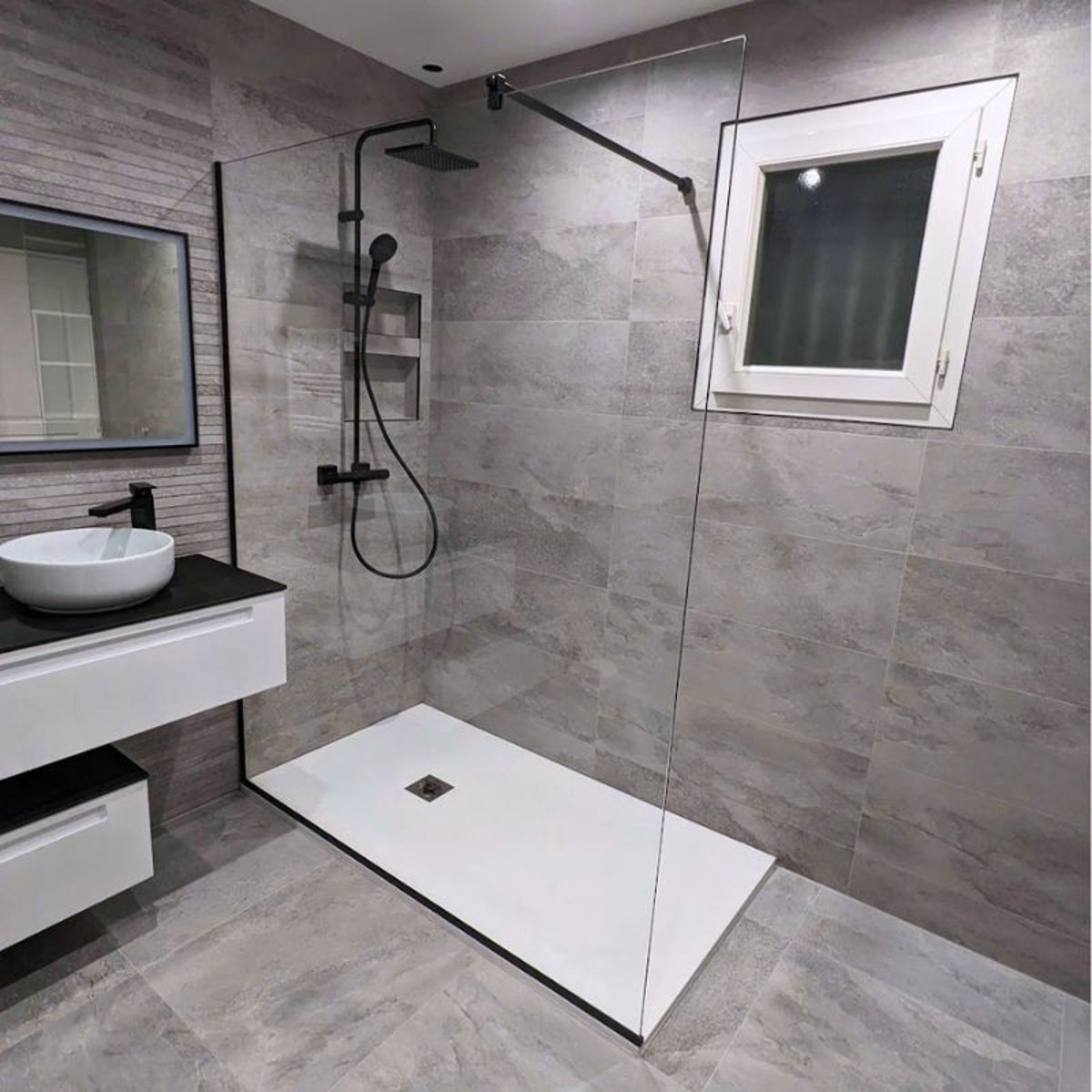 Paroi de douche fixe sur mesure DOLCE - Blanc