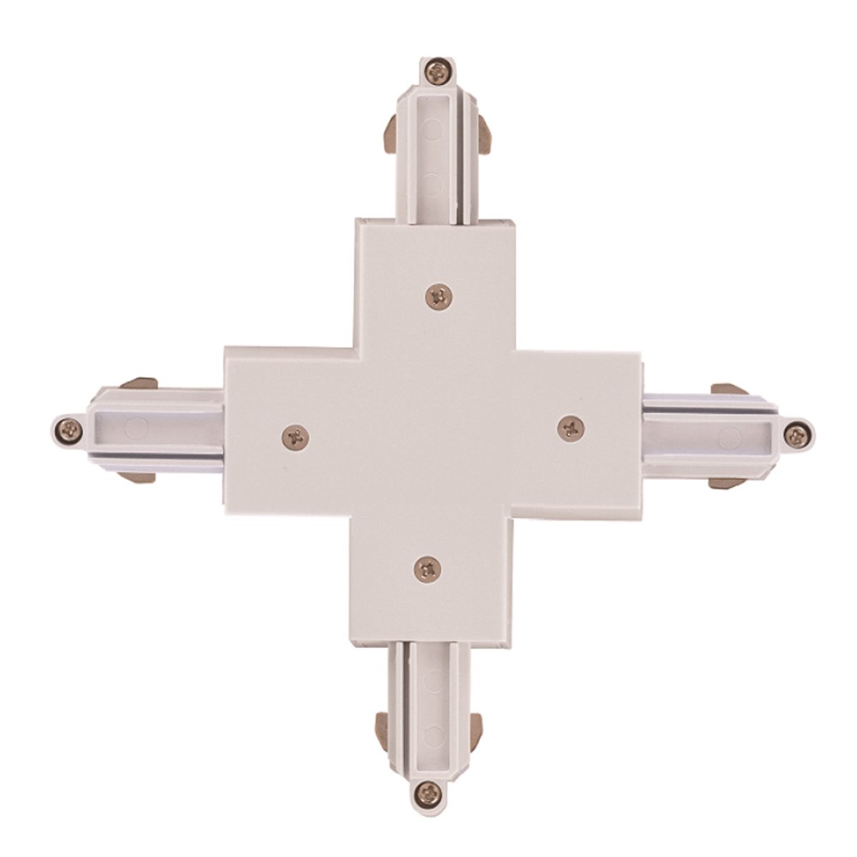 Connecteur en X 4 directions pour rail Halo Track – Blanc