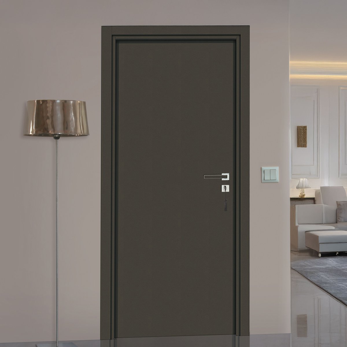 Bloc-porte Miro - Cuir basalte