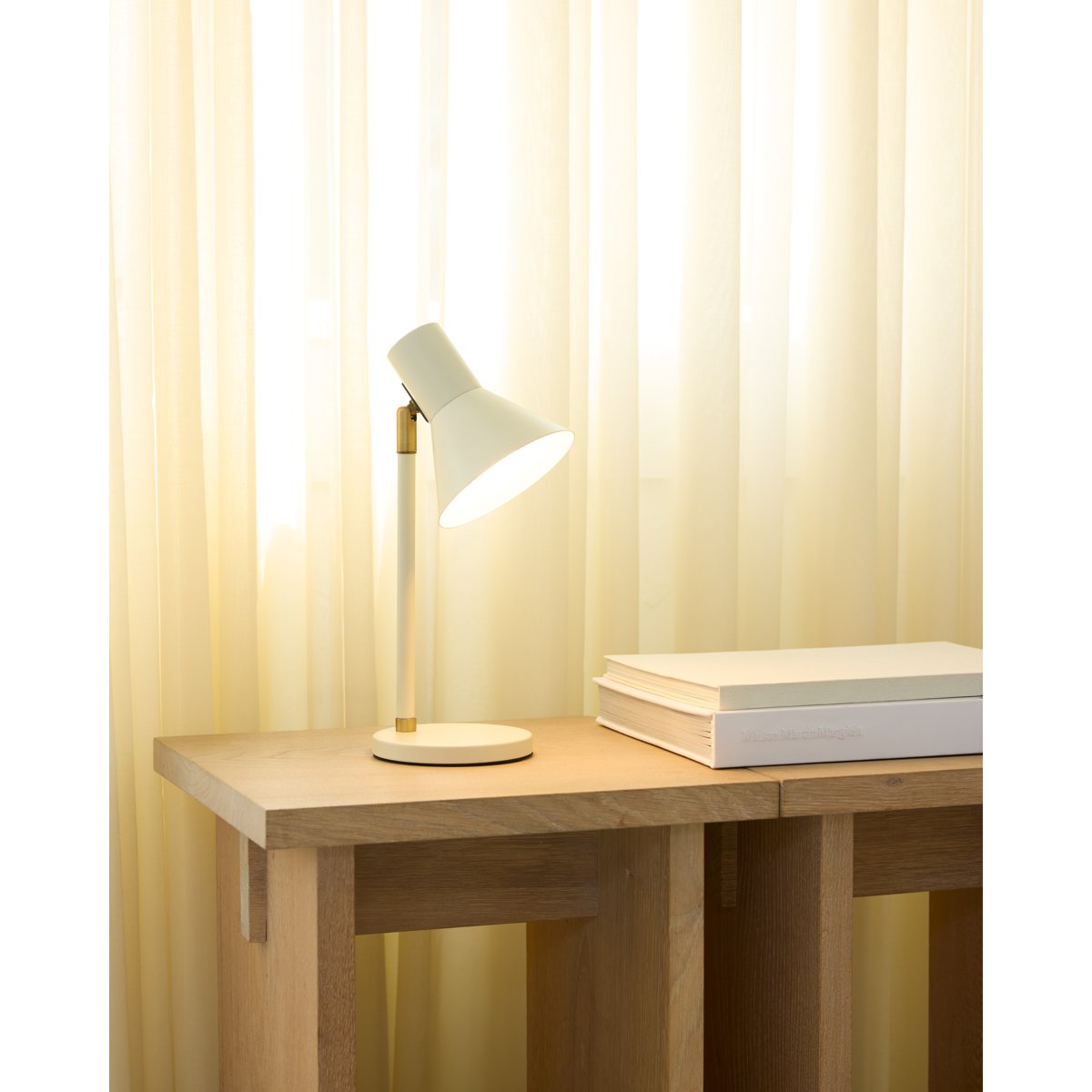 Lampe à poser Style E27 – Crème / laiton antique