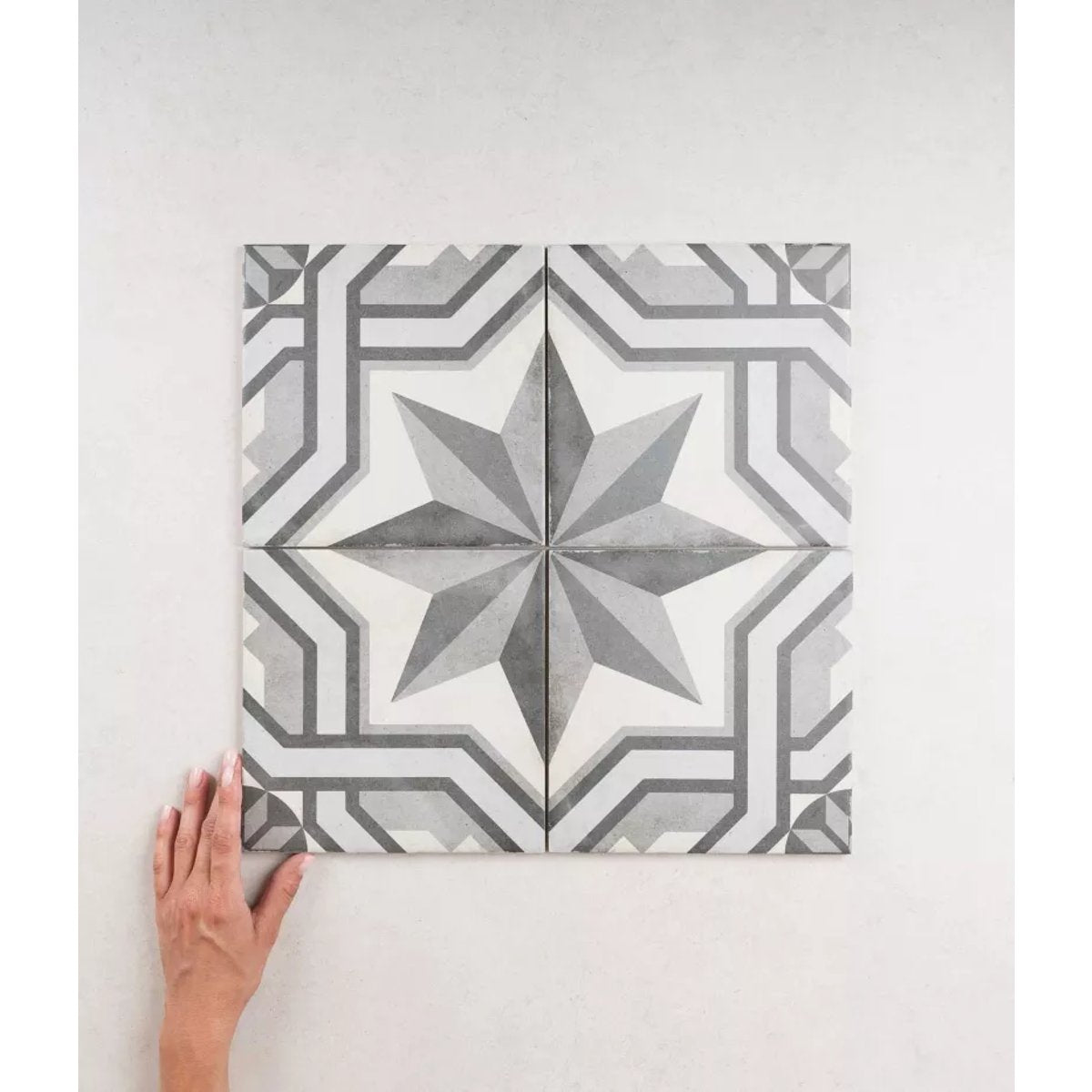 Carrelage Carreaux de Ciment ART NOUVEAU DECOR 20x20 Cinema Grey