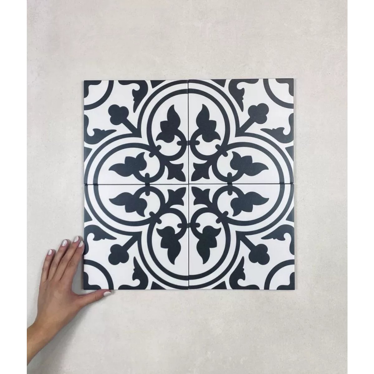 Carrelage Carreaux de Ciment LA MADELEINE 20x20 Flavie Blanc