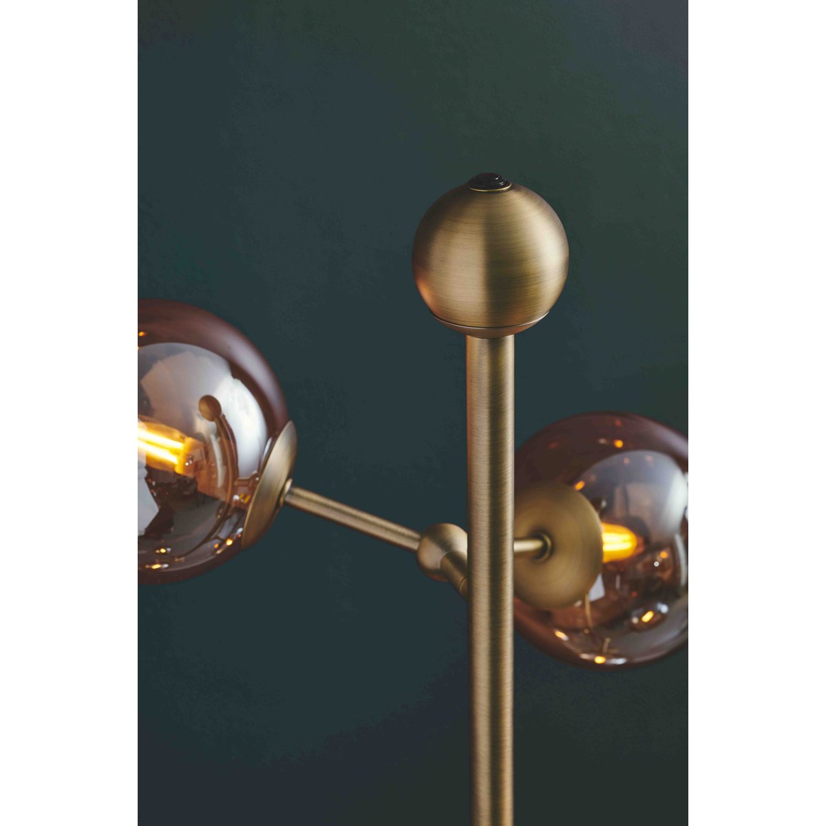 Lampadaire Atom 6 x G9 – Laiton antique / ambre